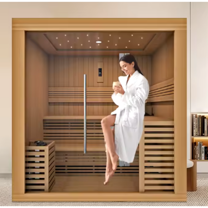 RelaxHaven 4-Person Wood Sauna